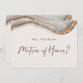 Agate Stone Marble Matron of Honor Kaart (Voorkant / Achterkant)