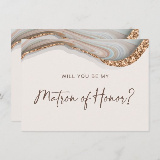 Agate Stone Marble Matron of Honor Kaart (Voorkant / Achterkant)