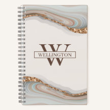 Agate Stone Marble Monogram Name Notitieboek