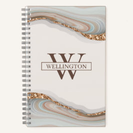 Agate Stone Marble Monogram Name Notitieboek