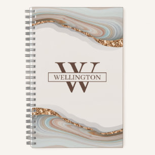 Agate Stone Marble Monogram Name Notitieboek