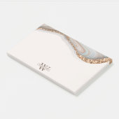 Agate Stone Marble Monogram Name Post-it Notes (Schuin)