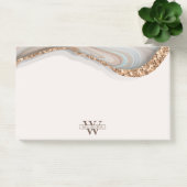 Agate Stone Marble Monogram Name Post-it Notes (Kantoor)