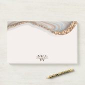 Agate Stone Marble Monogram Name Post-it Notes (Op bureau)
