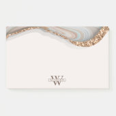 Agate Stone Marble Monogram Name Post-it Notes (Voorkant)