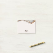 Agate Stone Marble Monogram Name Post-it Notes (Op bureau)