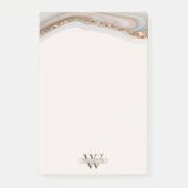 Agate Stone Marble Monogram Name Post-it Notes (Voorkant)