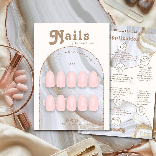 Agate Stone Marble Nail Packaging Display Card Bedankkaart