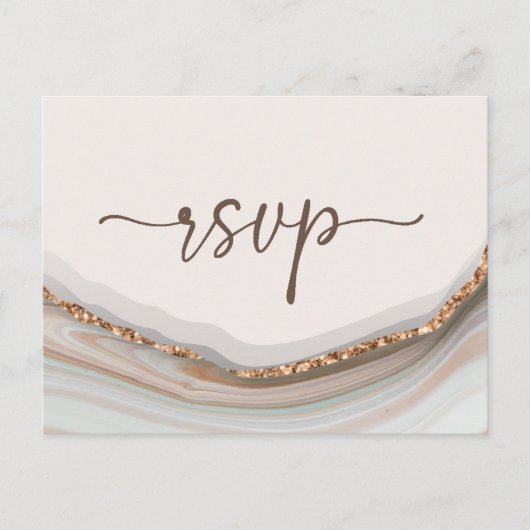 Agate Stone Marble RSVP Briefkaart (Voorkant)
