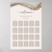 Agate Stone Marble Seating Chart Poster (Voorkant)