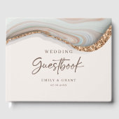 Agate Stone Marble Wedding Guestbook Gastenboek (Voorkant)