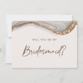 Agate Stone Marble zal je mijn Bridesmaid Kaart zi (Voorkant)