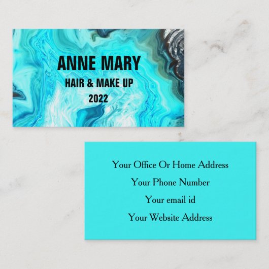 Agate Stone Patronen Abstract Classy Elegant Salon Visitekaartje (Voorkant / Achterkant)