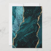 Agate Teal Goud Moderne Trouwscript Save The Date (Achterkant)