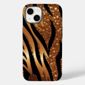 Agate Tiger Blue Glitter iPhone Mate Stoer Hoesje (Achterkant)