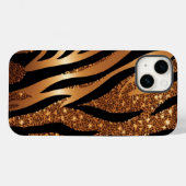 Agate Tiger Blue Glitter iPhone Mate Stoer Hoesje (Achterkant (horizontaal))
