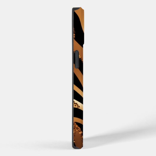 Agate Tiger Blue Glitter iPhone Mate Stoer Hoesje (Achterkant / Rechts)