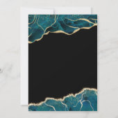 Agate Turquoise Birthday Party Blauwgroen Gold Blu Kaart (Achterkant)
