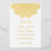 Agate Turquoise Blauwgroen & Wijn Bloemen Mandala  Folie Uitnodiging (Voorkant)