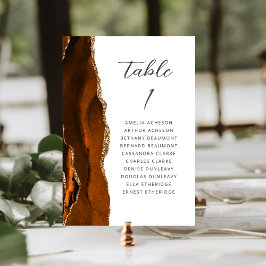 Agate Verbrand Oranje Goud Schrift Bruiloft Kaart