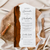 Agate verbrand Sinaasappel Gold Script All In One Uitnodiging