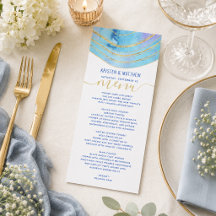 Agate Watercolor Blau Paars Menu