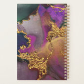 Agate waterverf goud paarse blauw groen op maat planner (Achterkant)