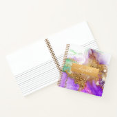 Agate waterverf gouden paarse aqua chic glam vierk notitieboek (Binnen)