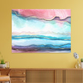 Agate Waterverf stijl Canvas Afdruk (Insitu (Woonkamer))