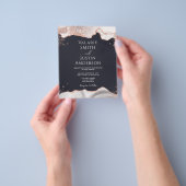 Agate White Rose Gold budget Weddenschap Flyer (Hand)