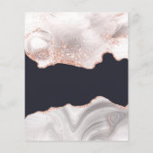 Agate White Rose Gold budget Weddenschap Flyer (Achterkant)
