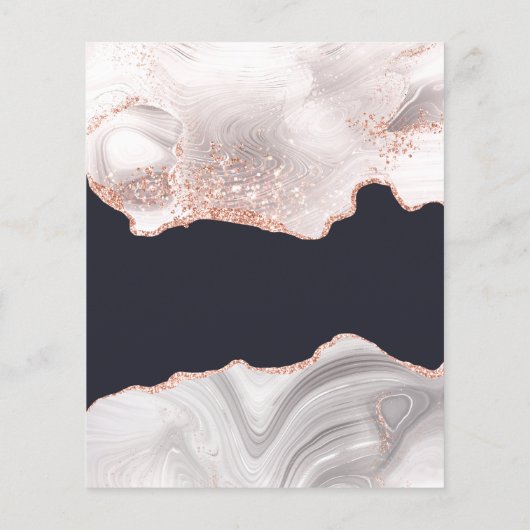 Agate White Rose Gold budget Weddenschap Flyer (Achterkant)