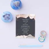 Agate White Rose Gold budget Weddenschap Flyer (Enkel)