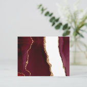 Agate wijn en goud briefkaart (Staand voorkant)