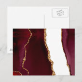 Agate wijn en goud briefkaart (Voorkant / Achterkant)