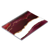 Agate wijn en goud notitieboek (Linkerzijde)
