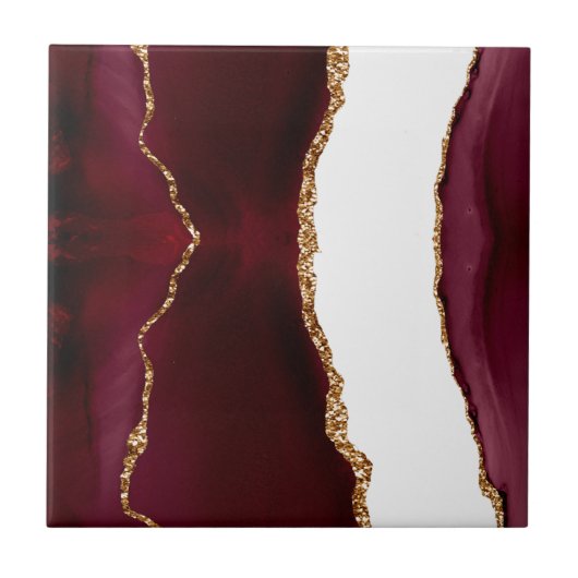 Agate wijn en goud tegeltje (Voorkant)