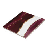 Agate wijnrood en goud tegeltje (Zijkant)