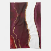 Agate wijnrood en goud theedoek (Verticaal)