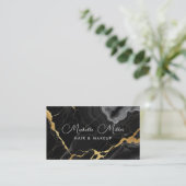 Agate Zwart Goud Marmeren Make-up Artist Beauty Sa Visitekaartje (Staand voorkant)