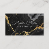 Agate Zwart Goud Marmeren Make-up Artist Beauty Sa Visitekaartje (Voorkant)