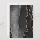 Agate Zwarte Goud Moderne Script Bruiloft Save The Date (Achterkant)