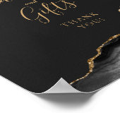 Agate Zwarte Gouden Donkere Trouwkaarten en Cadeau Poster (Hoek)
