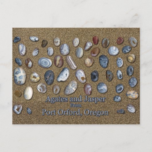 Agates en Jasper uit Port Orford Oregon Briefkaart (Voorkant)
