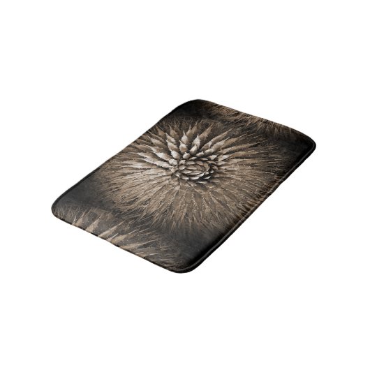 Agave Abstract Brown Tan Sepia Plush Bath Mat (Gekanteld)