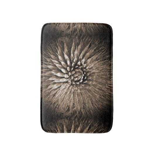 Agave Abstract Brown Tan Sepia Plush Bath Mat (Voorkant Verticaal)