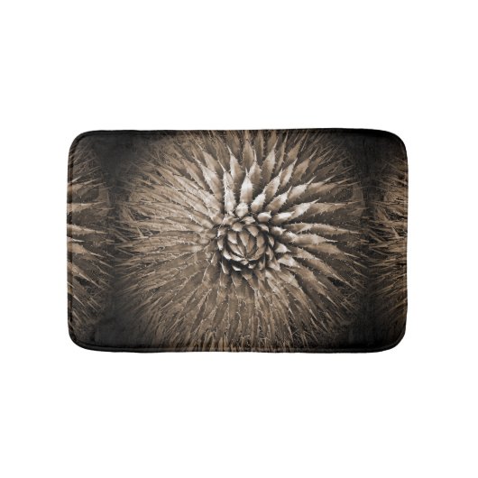 Agave Abstract Brown Tan Sepia Plush Bath Mat (Voorkant)