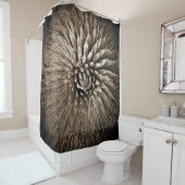 Agave Abstract Bruin Sepia Douchegordijn (In situ)