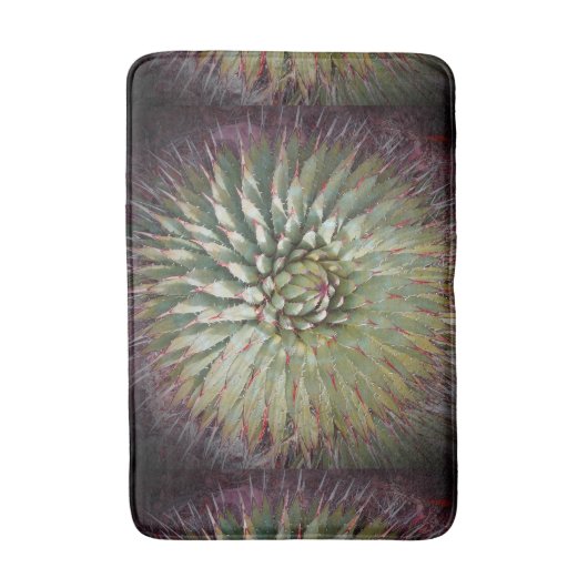 Agave Abstract Groene en Paarse Pluche Badmat (Voorkant Verticaal)