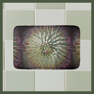 Agave Abstract Groene en Paarse Pluche Badmat